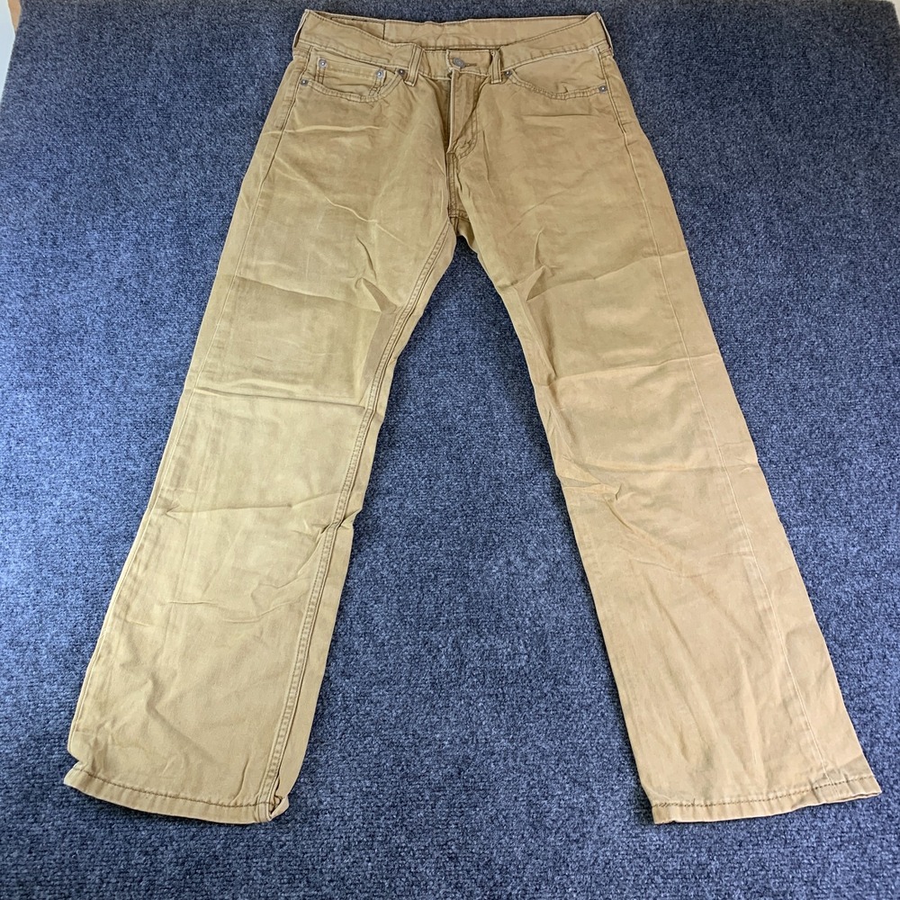 Levi's 514 Jeans Mens 32x28 Beige Denim Cotton 5-Pocket Straight Leg Streetwear
